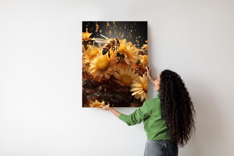 Plakat Pszczoła Siedząca Na Żółtych Kwiatach