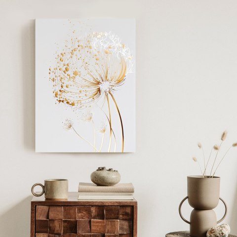 Plakat Złoty Dmuchawiec Na Jasnym Tle Abstrakcja