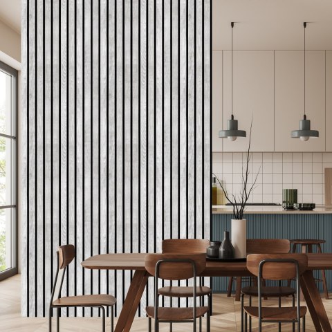 Tapeta Lamele Imitujące Drewno Białe