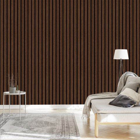 Tapeta Lamele Imitujące Drewno Orzech