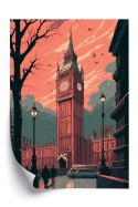 Plakat Big Ben W Londynie Komiksowa Ilustracja