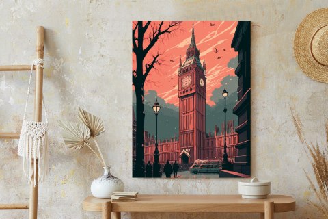 Plakat Big Ben W Londynie Komiksowa Ilustracja