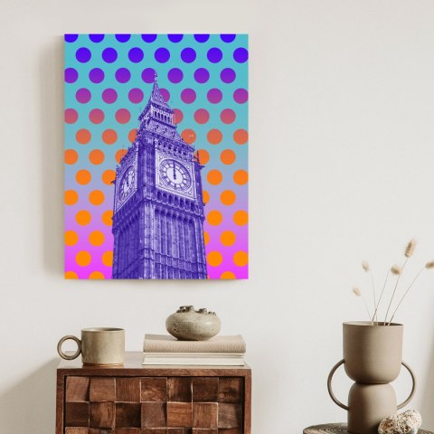 Plakat Big Ben W Stylu Pop Art Na Kolorowym Tle