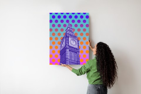 Plakat Big Ben W Stylu Pop Art Na Kolorowym Tle