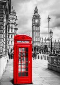 Plakat Big Ben W Tle Czerwonej Budki Telefonicznej