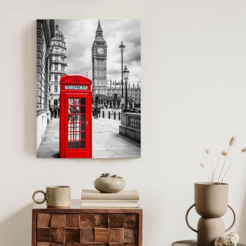 Plakat Big Ben W Tle Czerwonej Budki Telefonicznej
