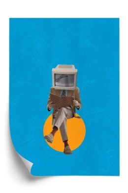 Plakat Binarny Umysł Kolaż Nowoczesny