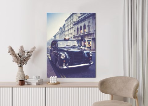Plakat Czarna Taksówka W Stylu Retro