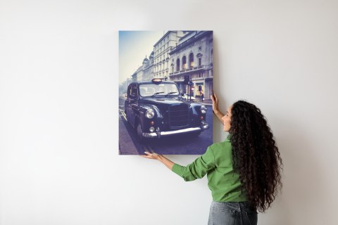 Plakat Czarna Taksówka W Stylu Retro