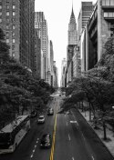 Plakat Czarno Biała Ulica Manhattanu W Nowym Jorku