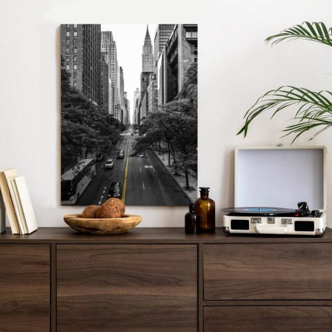 Plakat Czarno Biała Ulica Manhattanu W Nowym Jorku