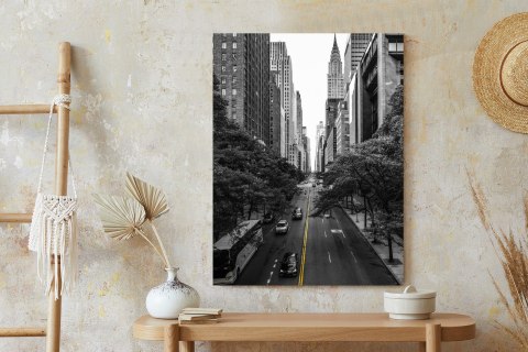 Plakat Czarno Biała Ulica Manhattanu W Nowym Jorku