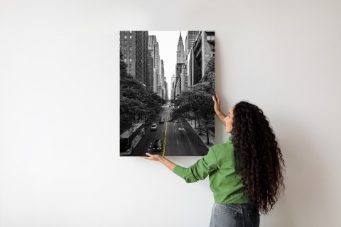 Plakat Czarno Biała Ulica Manhattanu W Nowym Jorku