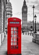 Plakat Czerwona Budka Telefoniczna Z Big Benem W Tle