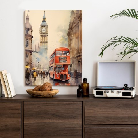 Plakat Czerwony Autobus I Big Ben W Londynie Akwarela