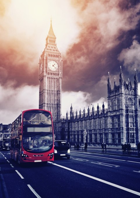 Plakat Czerwony Autobus I Pałac Westminsterski