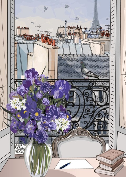 Plakat Dachy Paryża - Rysunek