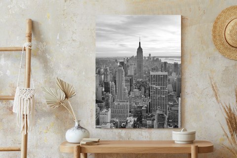 Plakat Empire State Building Czarno Biały Krajobraz