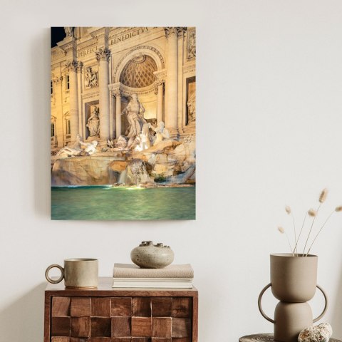 Plakat Fontanna Di Trevi W Rzymie Nocą