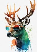 Plakat Jeleń W Okularach Przeciwsłonecznych