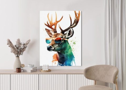 Plakat Jeleń W Okularach Przeciwsłonecznych