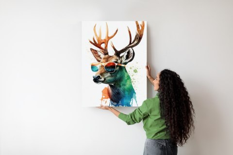 Plakat Jeleń W Okularach Przeciwsłonecznych