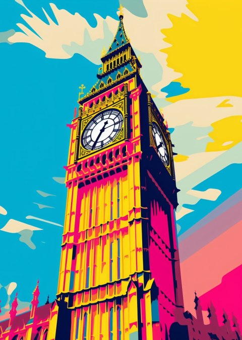Plakat Kolorowy Big Ben Ilustracja
