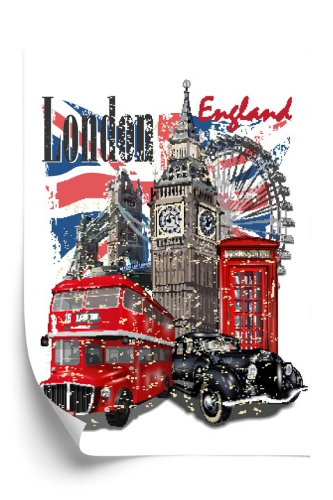 Plakat Londyn I Słynne Atrakcje Turystyczne