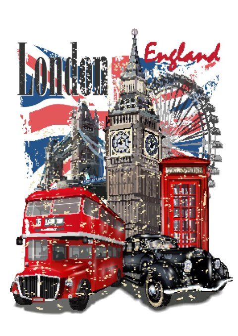 Plakat Londyn I Słynne Atrakcje Turystyczne