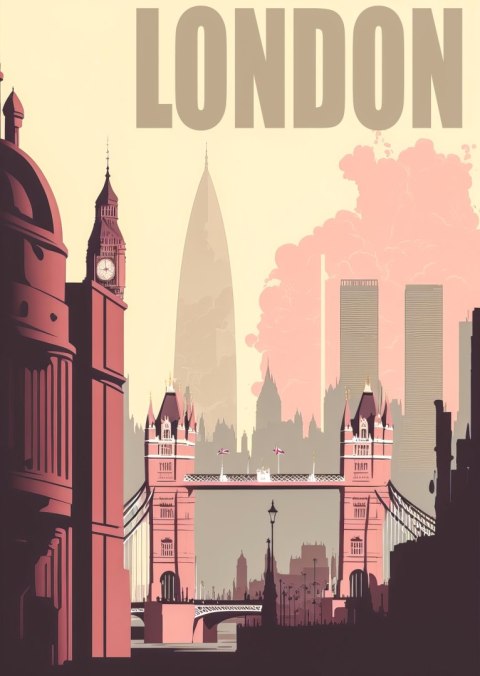 Plakat Londyn W Stylu Retro Ilustracja