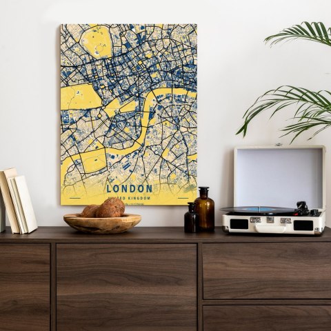 Plakat Londyn Żółta Mapa Miasta