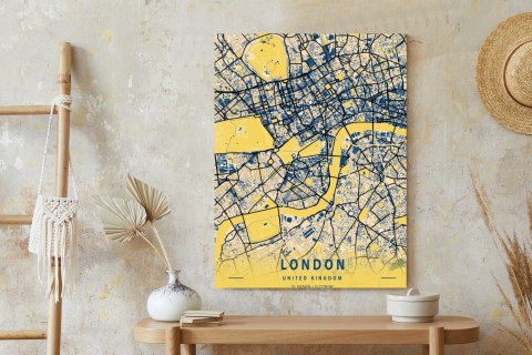 Plakat Londyn Żółta Mapa Miasta