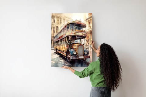 Plakat Londyński Autobus W Stylu Vintage Akwarela