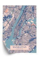 Plakat Mapa Manhattanu Nowy Jork W Stylu Vintage