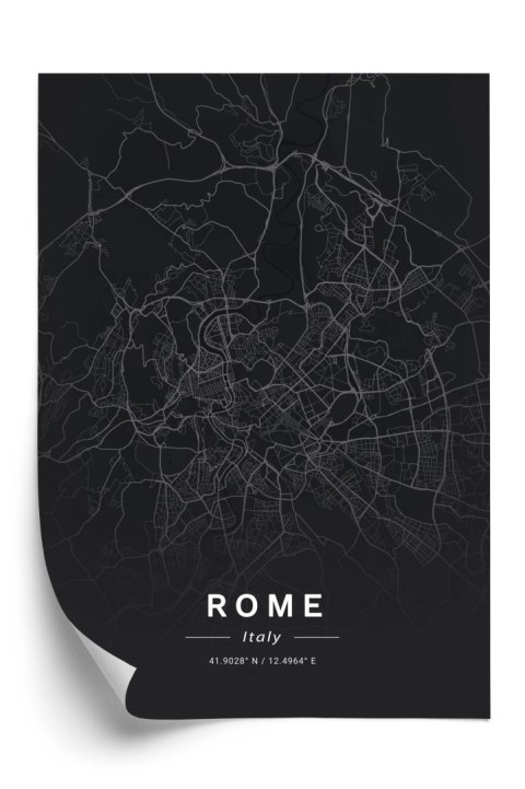 Plakat Mapa Rzymu W Minimalistycznym Stylu