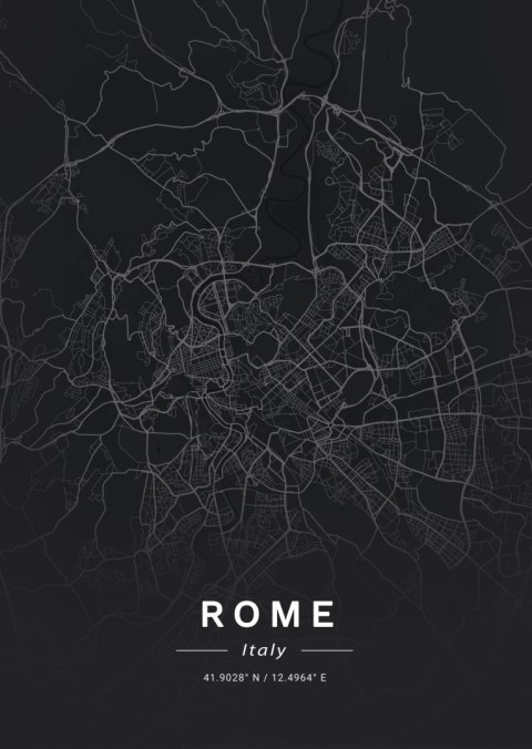 Plakat Mapa Rzymu W Minimalistycznym Stylu