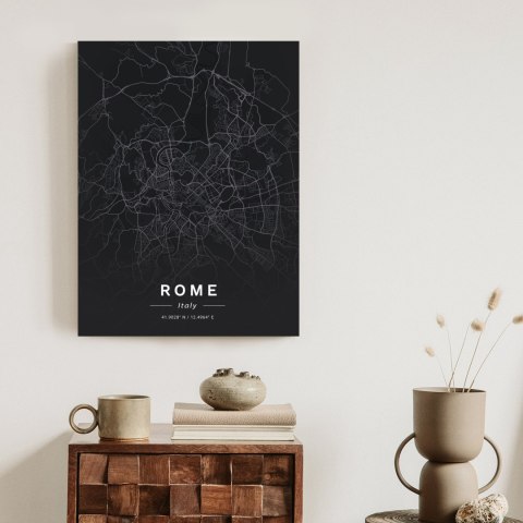 Plakat Mapa Rzymu W Minimalistycznym Stylu