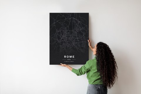 Plakat Mapa Rzymu W Minimalistycznym Stylu