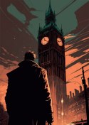 Plakat Mężczyzna I Big Ben W Komiksowym Stylu