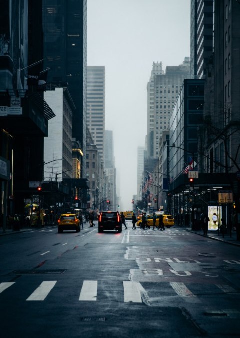 Plakat Mglisty Nowy Jork O Poranku