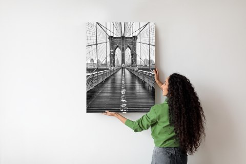 Plakat Most Brookliński W Czarno Białych Barwach