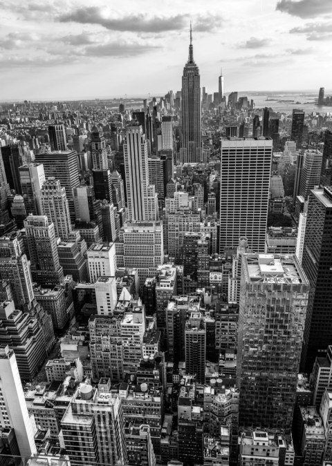 Plakat Nowy Jork Czarno Biały Widok Na Wieżowce