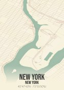 Plakat Nowy Jork Mapa W Stylu Retro