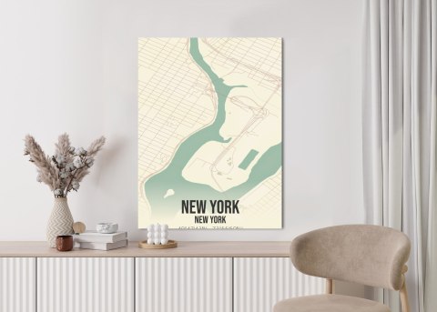 Plakat Nowy Jork Mapa W Stylu Retro