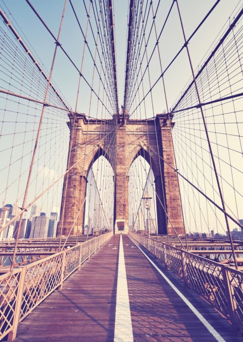 Plakat Nyc Brooklyn Bridge W Stylu Retro