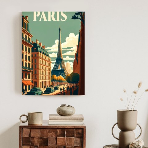 Plakat Retro Pocztówka Z Paryża