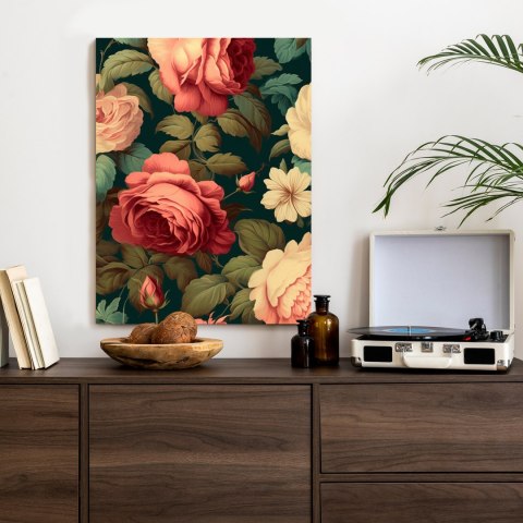 Plakat Romantyczne Róże I Zielone Liście