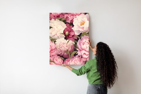 Plakat Różowe Piwonie Romantyczny Kwiatowy Wzór