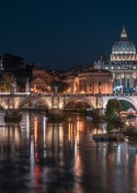 Plakat Tiber Most I Kopuła Watykanu