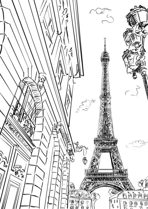 Plakat Ulice Paryża - Szkic